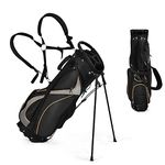 GYMAX Golf Bag, Golf Club Bag for Men with 8-Way Divider, Organizer Pockets & Double Shoulder Straps, Lightweight Portable Golf Stand Bag for Golf Cart