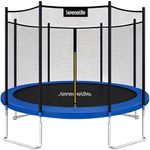 10FT Outdoor Backyard Trampoline Full Sized with Safety Net Cage Enclosure System and Reinforced Bouncy Jumping Mat Surface, Safety Guaranteed, Perfect for Kids, Teens and Adults