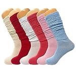 AWS/American Made 6 Pairs Colorful Scrunch Socks Shoe Size 5 to 10