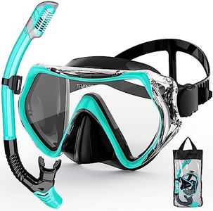 ZIPOUTE PRO Snorkeling Gear for Adults, Snorkel Mask Adult Snorkel Set, Anti-Fog Scuba Diving Mask Panoramic View Scuba Gear, Tempered Glass Snorkel Goggles Swim Masks for Adults (Black Green)