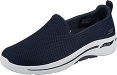 Skechers Women's Go Walk Arch Fit-Grateful Sneakers, Navy/White, 9