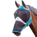 Shires Fine Mesh Fly Mask with Ear Holes & Nose - Teal Full