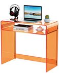 solaround Acrylic Desk Laptop Workstation Study Table Home Office Console Table Entrance Table Decor (Orange), ZZ002