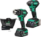 Metabo HPT 18V MultiVolt™ Cordless Brushless Driver Drill & Impact Driver Combo Kit | Includes 2-18V 2.0Ah Batteries | Lifetime Tool Warranty | KC18DEXQB