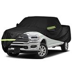 ULROLIT Waterproof Car Cover for 1998-2022 Dodge Ram 1500 Crew Cab 5.5 ft Short Bed Truck Cover, All Weather 210T Windproof Car Covers with Door Zipper Up to 232” L, for Sun Rain UV Protection