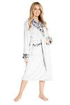 CityComfort Dressing Gown Womens, Soft Fleece Fluffy Bathrobe (M, Grey Camo)