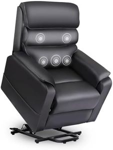 Fruyyzl Sillon Relax Reclinable Electrico, Butacas de Salon Modernas de Cuero, Sillones Reclinables Electricos con 150 Grados de Reclinación (Negro)