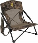 Browning Strutter Camo Turkey Hunting Chair with Foldable Low Profile Compact Design, Durable Steel Frame, and Padded Shoulder Carry Strap and Carry Bag