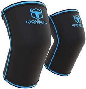 Elbow Sleeves 5mm (1 Pair) - High Performance Elbow Sleeve Support for Weightlifting, Weight Training & Powerlifting - Best Compression Straps - for Men and Women (Large, Black/Blue)