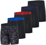 Real Essentials 5 Pack: Mens Compression Shorts - Quick Dry Performance Active Underwear (Available in Big & Tall), Set G, L