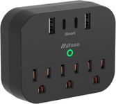 Cruise Power Strip with Foldable Plug, Cruise Ship Essentials, 3 AC Multi Plug and 4 USB Ports (2 USB C), Outlet Extender No Surge Protector, Outlet Adapter Japan Plug Adapter(Black)