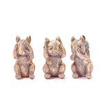 3 wise Squirrels garden ornaments decorative outdoor hear no evil, See no evil, speak no evil indoor home décor decoration