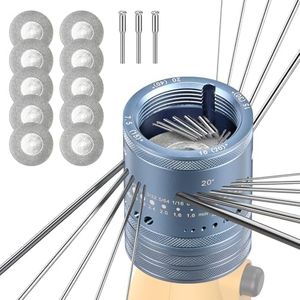 Farafox Tungsten Electrode Sharpener Grinder Head,Tungsten Sharpener for Tig Welding with 48 Holes,4 Angles 6 Size,3 CNC Mandrel,10 Double Diamond Wheels Suitable for Most Rotary tool