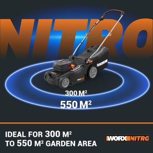 Worx 40V Cordless Lawnmower – 37cm Cutting Width