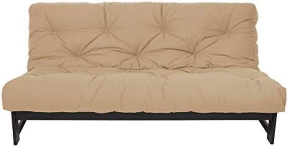 Mozaic Full Size 8-inch Cotton Twill Gel Memory Foam Futon Mattress, Khaki