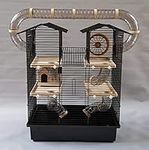 Hamster Large Cage House Water Bottle Tubes Wheel Small Animal Mouse Pet Gerbil Rodents (BLACK CAGE + MANY TUBES)