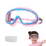 Proberos® Swimming Goggles for Kids, Professional Kids Leakproof Anti-fog with Ear Plugs & Case Boys Girls 6-12 Years Old, Pink