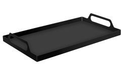 VANRA Metal Serving Tray Portable Bed Tray with Handles for Coffee Table, Living Room, Kitchen and Bathroom (Black)