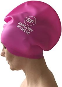 Sargoby Fitness Kids Swim Cap for Long Hair Dreadlocks Braids Locs Hair Extensions | Children Swim Cap for Braids | Child's Dreads Swim Cap Silicone Material | Use as Kids Shower Cap (Pink, Medium)