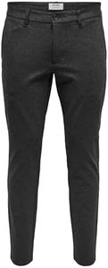 Only & Sons Herren Male Chino Hose Fit Onsmark Slim Gw 0209 Pant Noos, Dark Grey Melange, 36W / 32L EU