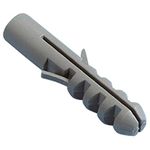 Merriway BH02076 (10 Pcs) Hardwall Concrete Anchor, M12 x 60 mm Heavy Duty Rimless Grey Nylon Wall Plug - Pack of 10 Pieces