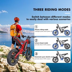 Kanpe Fat Tire Electric Bike – 15AH Battery, All-Terrain E-Bike