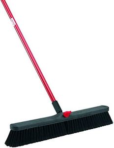 Libman Commercial 801 Smooth Surface Push Broom, 64" Length, 24" Width, Black/Red (Pack of 4)