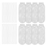 8pcs Lint Traps for Washing Machine Hose, with 24pcs Cable Ties Washer Lint Catch Nylon Mesh Lint Collector for Home Laundry Washing Machine Sink Drain Systems Hose Screen Filter (White)