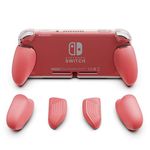 Skull & Co. GripCase Lite: A Comfortable Protective Case with Replaceable Grips [to fit All Hands Sizes] for Nintendo Switch Lite [No Carrying Case] - Coral