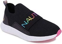 Nautica Kids Youth Athletic Fashion Sneaker Running Tennis Shoe Slip On- Boy - Girl Little Kid Big Kid-Zakon-Black Rainbow Metallic Size-5