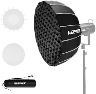 NEEWER 65cm Softbox Hexadecágono Parabólico, Configuración Rápida/Paraguas Plegable con Bowens Mount, Plato de Belleza/Difusor/Rejilla para CB200B CB60 MS60B MS60C Compatible con Aputure Godox, NS65U