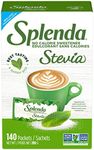 SPLENDA Stevia No Calorie Sweetener, Plant Based Sugar Substitute Granulated Powder, Single Serve Packets, 140 Count (Pack of 1)