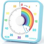 LIORQUE 19CM Large Visual Timer for Kids and Adults, Non-Ticking 60 Minute Visual Countdown Timers for Classroom Desk Countdown Clock with Magnetic Backing, Kids Timer Clock(Battery Included)