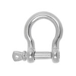 304 Stainless Steel Bow Shackle Screw Pin Anchor for Boat Sailing Chain Rigging - Silver, 8mm