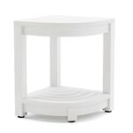 LUE BONA Shower Bench for Inside Shower, White HDPS Corner Shower Stool for Shaving Legs, 17" Waterproof Storage Shelf for Bathroom, Small Shower Seats Chair/Foot Rest, Indoor or Outdoor Use