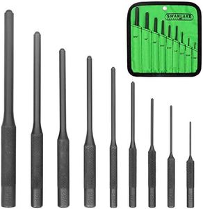 SWANLAKE 9-Pieces Roll Pin Punch Set, Removing Repair Tool with Holder for Automotive, Watch Repair,Jewelry and Craft