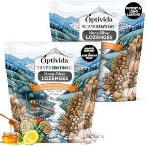 OPTIVIDA Health Premium Nano Silver Lozenges (2 Pack) - Fast-Acting Honey Cough Drops for Adults with Lemon Oil, Cough Relief Honey Lozenges for Immune System Support, Honey Throat Lozenges (60 PPM)