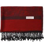 Paisley Pashmina Silk Scarf Shawl Cashmere Wrap Stole Two Tones Soft (Burgundy)