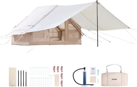 VEVOR 8-12 Person Inflatable Camping Tent – 4 Season Glamping, Skylights, Stove Jack