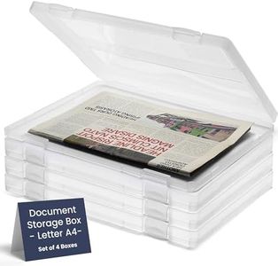 Bins & Things JTJ Sourcing Plastic Storage Box for Letter A4 Paper - Document Magazine Paper Protector - Portable A4 Project Sleeves - Document Organizer Box Storage - (Set of 4)