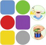 6pcs Jar Opener Gripper Pads, Rubber Jar Grippers Multi-function Kitchen Gadget Anti-slip Coasters Bottle Lid Opener Jar Opener for Seniors with Arthritis Weak Hands (6 Colors)