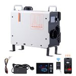 Uargd 2KW Diesel Air Heater, 12V/24V All-in-One Unit with Bluetooth App, Remote Control, Display Screen, CO Alarm, Quick Heating Solution for Vehicles and Outdoor Use