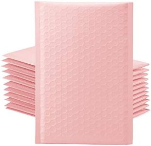 Switory 50Pcs Poly Bubble Mailers, 10.2x17.7cm Padded Envelopes Bubble Lined Wrap Polymailer Bags for Shipping Packaging Mailing Self Seal, Pale Pink (Outside Size: 10.2x22.3cm)