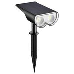 CUQOO Premium 48 LED Solar Landscape Light – Waterproof 3000K Solar Powered Garden Lights | Outdoor Solar Lights for The Garden, Patio, Driveway, Walkway & More (Warm White)