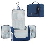 Buruis Large Capacity Toiletry Bag for Women and Men, Hanging Toiletry Organizer Cosmetics Makeup Bag, Water-Resistant Dopp kit Shaving Bag for Full Sized Toiletries, Travel Essentials (Blue)