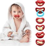 Funny Pacifier for Newborn Baby, Baby Funny Pacifier, Silicone Funny Kiss Pacifier,Dummy Nipple Teethers Teeth Pacifier Set, Soft and Moderate Food Grade Silicone Pacifier, Perfect Child Gift (Set C)