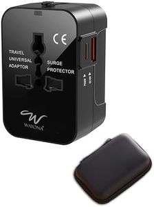 Wayona 38W Universal Travel Adapter with Type C & USB A International Travel Adapter, Universal Adapter Plug Socket, 1xUSB QC 3.0,1xType C PD20W,3.1A Max Fast Charging Worldwide Travel Adapter