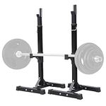 Yaheetech Heavy Duty Squat Stand Rack Height-Adjustable Olympic Barbell Racks Fitness Weight Lifting Racks Black