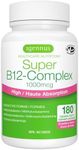Super B12-Complex 1000mcg, Sublingual & Methylated Vitamin B12, Methylcobalamin, Adenosylcobalamin & Hydroxocobalamin, 180 Servings, Clean Label, High Absorption Sugar-Free Melts, Vegan, by Igennus