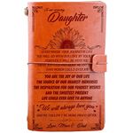 To My Daughter leather journal from Mom Dad - I'm Proud of You, Love Mom - 140 Page Keepsake Notebook Gift, Refillable Travel Journal Diary Sketch Book Writing Journal Graduation Back to School Gift